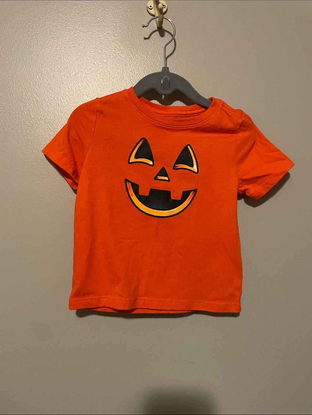 Kids Halloween Pumpkin Shirt - Orange Jack-O'-Lantern Tee